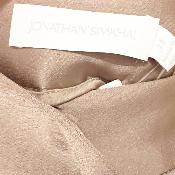 NWT Jonathan Simkhai Carolina Utility Cargo Revolve Satin Pants in Nutmeg 14 - Picture 9 of 10